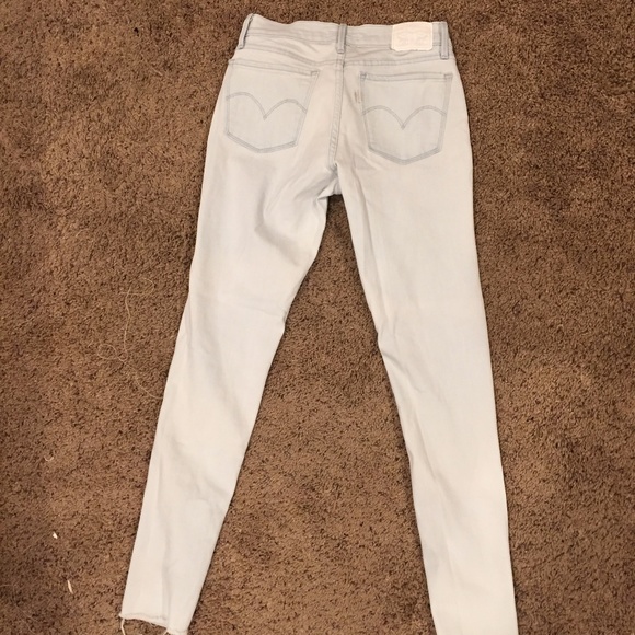 Levi's Denim - Levis 710 Super Skinny Ice Blue Frayed Cuff